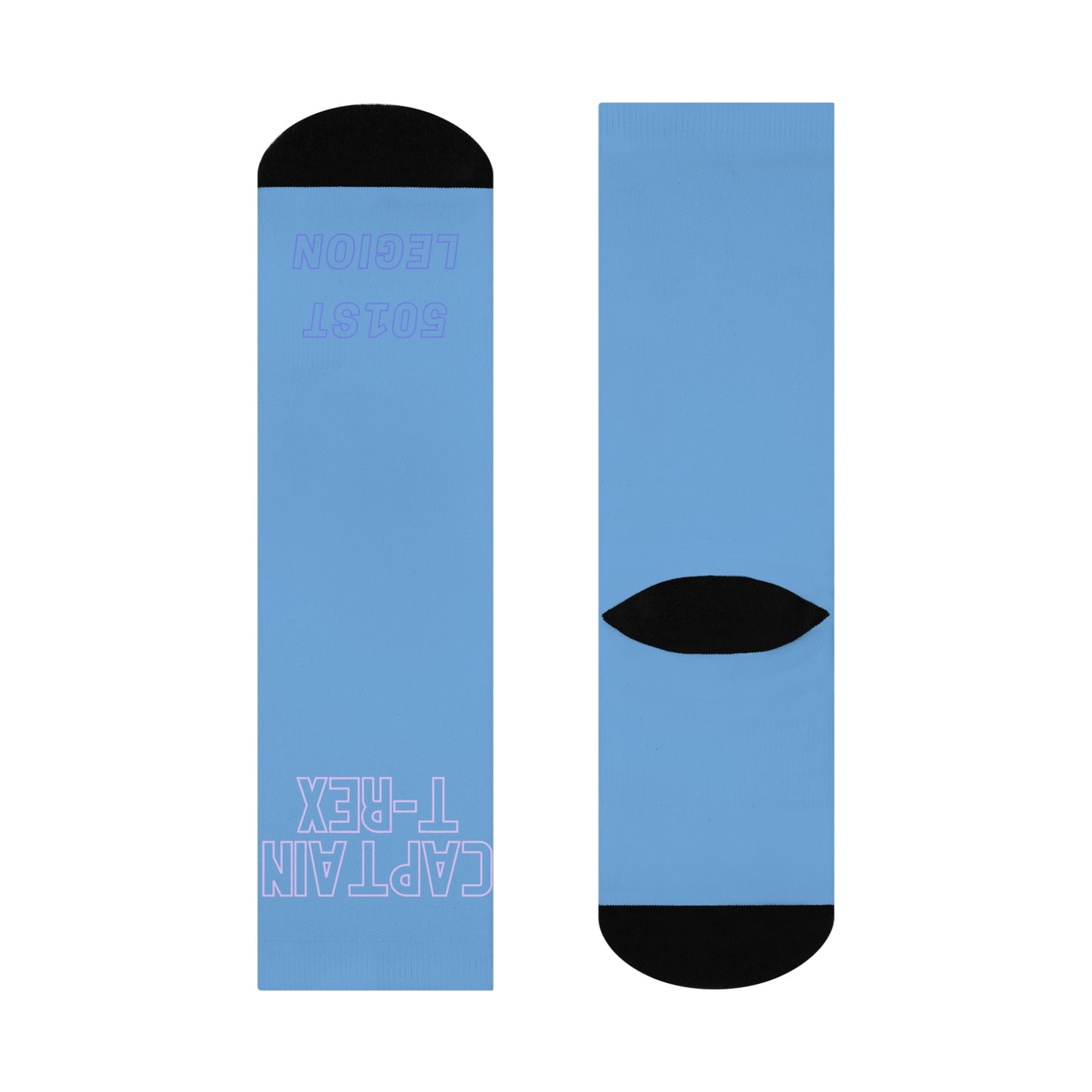 T-Rex Light Blue Crew Socks