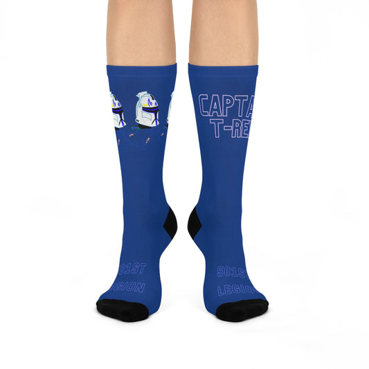 T-Rex Dark Blue Crew Socks
